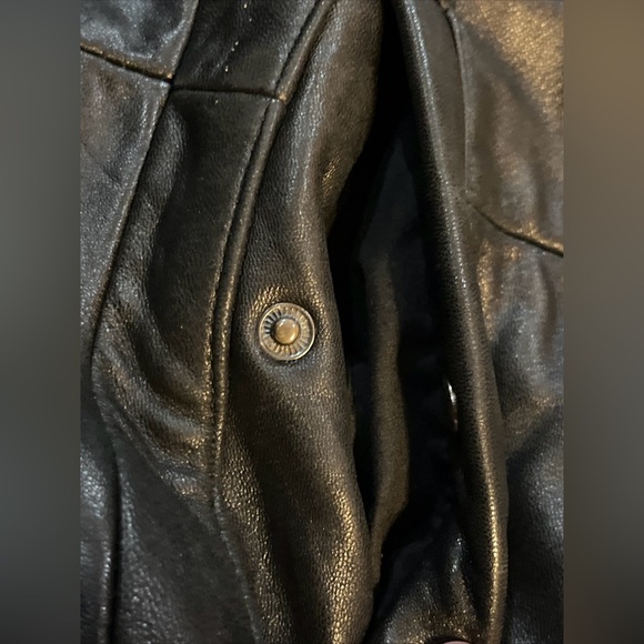 Calvin Klein Black Leather Jacket coat Size Large - Picture 4 of 13